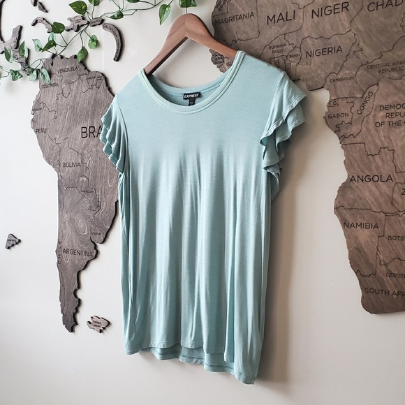 EXPRESS Ruffle Sleeve Top - Picture 3 of 8